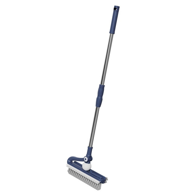 Extendable Handheld Crevice Cleaning Brush with Scraper Blade | Multi-Surface Floor & Wall Scrubber | Adjustable to 110cm | Stainless Steel & TPE Construction | 1-Piece Cleaning Tool