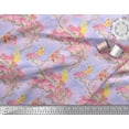 thumbnail image 2 of Soimoi Purple Rayon Fabric Floral & Pigeon Bird Decor Fabric Printed BTY 42 Inch Wide, 2 of 3