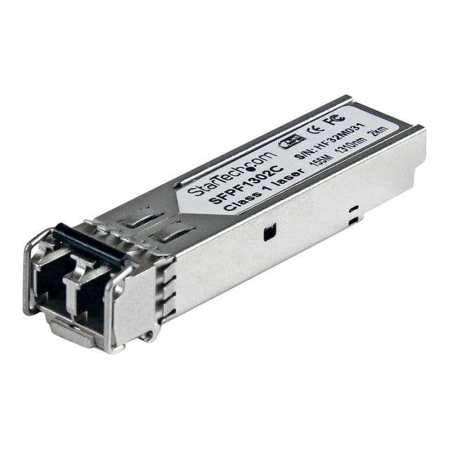 StarTech.com Cisco GLC-FE-100FX Compatible SFP Module, 100BASE-FX, 100Mbps Multimode Fiber MMF Optic Transceiver, 100 Mbps, LC Connector, 2km, 1310nm, DDM, Cisco ASR920, IE2000, IE4000 - Lifetime Warranty (SFPF1302C) - SFP (mini-GBIC) transceiver module - 100Mb LAN - 100Base-FX - LC multi-mode - up to 1.2 miles - 1310 nm