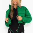 thumbnail image 3 of Économies d'Automne/hiver! srobpty Manteau Matelassé à Manches Longues pour Femmes, Veste à Capuche Décontractée Colorée à Manches Longues pour Dames Vert, m, 3 of 4