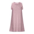thumbnail image 4 of zanvin Robes d'Invitée de Mariage pour Femmes, Robe d'Été Unie pour Femmes Style Frais Couleur Unie Débardeur en Dentelle Brodée à Col Rond, 4 of 5