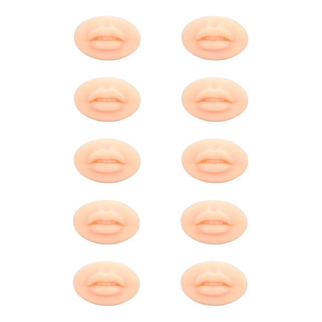 Practice Lips, Multifunctional 10PCS Silicone Lip Model Open Mouth No Blackening For Lip Tattooing Exercise Light Skin Colour,Dark Skin Colour,Black Skin Colour,Semi Transparent