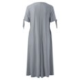 thumbnail image 5 of Kcodviy Robe Décontractée Plissée pour Femme Robes d'Été pour Femme Décontractées Unies en Dentelle Ajourée à Boutons Robe pour Femme avec Poches Robe à Nœud Courte Robes Midi d'Été pour Femme Manches Robe Midi à Col en V, 5 of 5