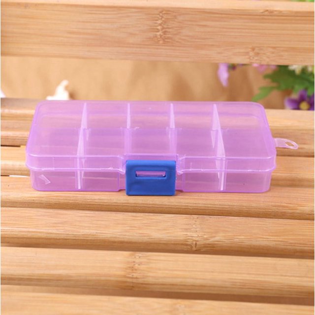 10 Grids Adjustable Jewelry Beads Pills Nail Art Storage Box Case PP