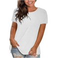 thumbnail image 2 of LSLJS T-Shirt Uni pour Femmes Été Décontracté à Manches Courtes Col Rond Chemise Ample Hauts, 2 of 6