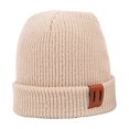 thumbnail image 1 of Winter Hat Children Adult Cap Thick Knitted Elastic Windproof Cozy Cold Resistant Solid Color Regular Fit Outdoor Beanie, 1 of 10