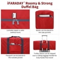 thumbnail image 3 of Sac de Sport Pliable 30 Pouces 75 L Grand Sac de Bagage Léger pour Voyage Camping Rangement - Rouge, 3 of 7