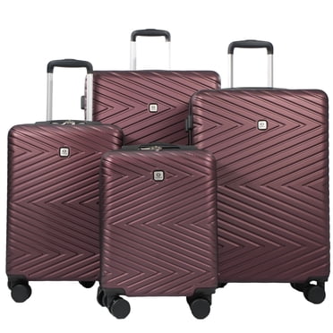 Travelhouse Ensemble de 4 Valises Rigides, Valise Rigide Légère avec Cadenas TSA et Roues Pivotantes, Rouge Vin