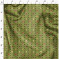 thumbnail image 4 of Soimoi Tissu Georgette Moss Vert Feuilles, Rayures et Rayures de Fleurs Roses Imprimé 1 Yard 42 Pouces de Large, 4 of 5