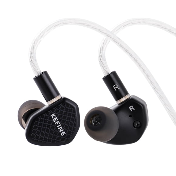 Linsoul Kefine Klean in Ear Monitor,10mm DLC Diaphragm Dynamic Driver HiFi Earphones,Wired Gaming Earbuds,Replaceable Nozzles,Detachable Silver-Plated