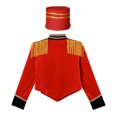 thumbnail image 3 of CHICTRY Uniforme d'Équipe de Tambour-Major pour Garçons Enfants, Tenue de Batteur pour Performance, Veste à Franges de Fanfare et Chapeau, C Rouge 8, 3 of 7