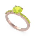 thumbnail image 2 of Bague de Mariée en Peridot Rond 2.25 T.C.W, Design Unique, Or Rose Massif 14K, Taille 5.5 par Diamond-Capitals, 2 of 7