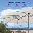 thumbnail image 4 of PURPLE LEAF 15ft Patio Umbrella with Base Included Double-Sided Rectangle Outdoor Umbrella Table Market Umbrella with Crank for Backyard Pool Garden Deck, Cream, 4 of 10
