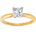 thumbnail image 1 of 1ct Princess Cut Diamond Solitaire 14k Yellow Gold Engagement Ring, 1 of 3