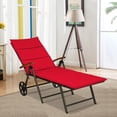 thumbnail image 3 of Costway Aluminum Rattan Lounger Recliner 5-Position Adjustable Chair Red, 3 of 10