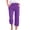 Violet, variante sur CFLVAEK Pantalon pour Femmes en Mélange de Coton avec Poche, Pantacourt Uni à Jambe Grand, Décontracté, Taille Haute, à Cordon, Coupe Ample, Court, Pantalon de Détente