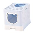 thumbnail image 2 of Hooded Cat Litter Box Detachable Fully Enclosed Cat Toilet Reusable Cat Sand Box blue, 2 of 9