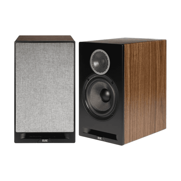 ELAC Debut Reference DBR62-BK Bookshelf Speaker (Black/Walnut Pair)