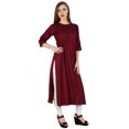 thumbnail image 3 of Bimba Kurta Kurti Droite en Rayonne pour Femmes, Manches 3/4, Blouse Décontractée d'Été, 3 of 7