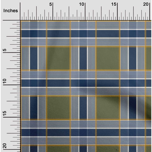 oneOone Polyester Lycra Fabric Madras Check Decor Fabric Printed BTY 56 Inch Wide