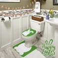 thumbnail image 4 of Binwennn Bathroom Memory Foam Rug Set No Bath Mats for Bathroom Easter White Bunny Rabbit Bathroom Rug Toilet Seat Lid Cover Soft Non Absorbent Shower Washable Home Decorative, 4 of 7