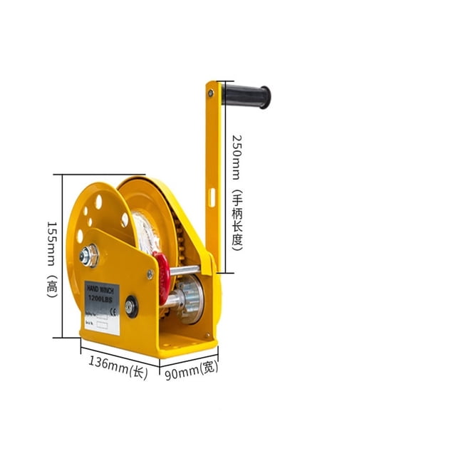 1200/1800/2600LB Two-way Self-locking Small Hand Windlass With Automatic Brake Manual Winch Tractor Winch Portable Whinches ,Powerful Pulling Performance