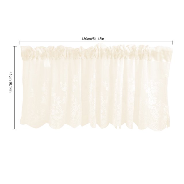 Lace Cafe Kitchen Ruffle Window curtains Window drape Drape Valance Semi voile curtains Window drape Transparent Voile Curtains Window Treatment