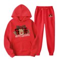 thumbnail image 2 of TIMIFIS Ensemble de Survêtement pour Homme Rouge 2 Pcs à Capuche Athlétique Chandail Décontracté Course Jogging Ensemble de Sport SetsFall s, 2 of 9