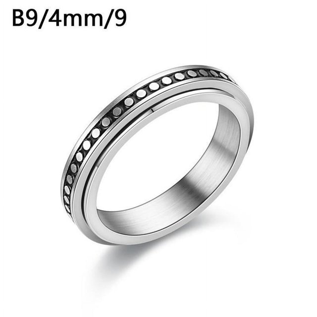 Anti-anxiety Spinner Fidget Rotating Rings Men Women AU Titanium Steel T5U4