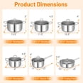thumbnail image 3 of Costway 12 PCS Pots & Pans Set with Tempered Glass Lids Handles & 3-Ply Base 4 Stockpots, 3 of 9