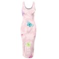 thumbnail image 4 of SMihono Robes d'Été Bohémiennes pour Femmes Grande Taille Mode Décontractée Été Sans Manches Épaules Dénudées Robe Col Rond Unie, 4 of 4