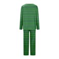 thumbnail image 5 of Timegard Ensembles de Pyjamas pour Femmes 2 Pcs à Rayures Manches Longues Col en V Haut Froncé et Pantalon Tenues de Pjs d'Automne, 5 of 5