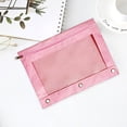 thumbnail image 4 of Dvruxg 2 Pcs Trousse à Crayons, Trousse à Crayons Trois Trous Fermeture Éclair Simple Sac de Rangement Transparent en PVC, Grande Capacité Trousse à Crayons avec Fermeture Éclair Classeur Transparent, 4 of 5