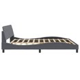 thumbnail image 3 of vidaXL Bed Frame with Headboard Dark Grey 193x203 cm Velvet, 3 of 5