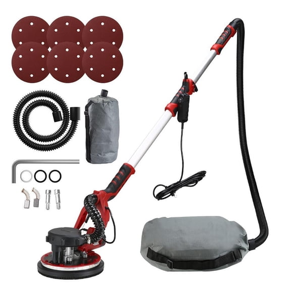 Electric Drywall Sander 1280W Variable Speed With Automatic Vacuum LED Light Wall Sandpaper Putty Powder Sanding Wall Machine ,Wide Use