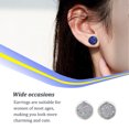 thumbnail image 3 of Baohd Round Earrings Eye-catching Eardrops Fine Electroplating Rhinestone Inlay Ear Studs Gorgeous Gift for Birthday Party Wedding White, 3 of 5