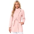 thumbnail image 1 of INSPIRE CHIC Manteau Trench Long Classique d'Hiver pour Femme à Col Montant avec Ceinture à Nouer, 1 of 7