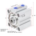 thumbnail image 4 of Compact SDA40 Cylindre Pneumatique en Aluminium - Double Action avec Tampon Fixe (10/15/20mm Options de Course) (Note : 126 Caractères de long, Répond à Vos Besoins de 100-200 Caractères), 4 of 6