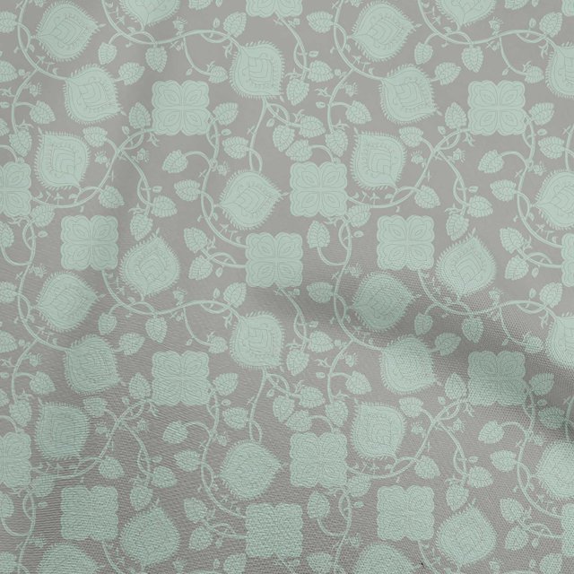 oneOone Tissu Popeline de Coton Gris Matériel de Robe Florale Tissu Imprimé Tissu au Mètre 42 Pouces de Large