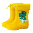 thumbnail image 1 of MIASHUI Kids Rain Shoes Elastic Mouth Easy On Rubber Rain Boots,Yellow,2.5-3 Years, 1 of 6