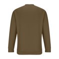 thumbnail image 4 of Penkiiy Men's Solid Color 3-Button Round Neck Waffle Long Sleeved Shirt Brown, 4 of 8