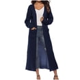 thumbnail image 1 of Timegard Cardigan Sweaters for Women Solid Color Open Front Knit Jackets Side Split Long Coat Fall Fashion, 1 of 6