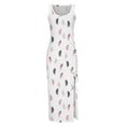 thumbnail image 4 of TJAZFJPA Robes d'Été Blanches pour Femmes Mode Robes d'Été pour Femmes Aguichant Sans Manches Fente Latérale Robe Maxi Moulante Décontractée Froncée Tricotée Robe de Plage Robe de Maternité, 4 of 4