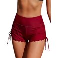 thumbnail image 2 of Gupgi Women Swim Shorts Solid Color High Waist Drawstring Slim Bottoms Swimming Trunks Summer Board Shorts, 2 of 9