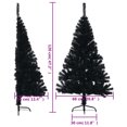 thumbnail image 4 of vidaXL Demi-Arbre de Noël Artificiel avec Support Noir 120 cm PVC, 4 of 5