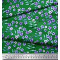 thumbnail image 2 of Soimoi Poly Georgette Fabric Leaves & Periwinkle Floral Printed Craft Fabric by The Yard 42 Inch Wide, 2 of 3