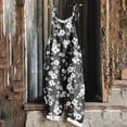 thumbnail image 2 of yoeyez Rompers for Women Summer,Ladies Print Summer Plus Size Long Jumpsuits Sleeveless Adjustable Straps Backless Overalls Jumpsuits With Pockets Black,XL, 2 of 6