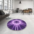 thumbnail image 4 of Ahgly Tapis Rond Lavable en Machine Intérieur Transitionnel Violet, 4 Pieds Rond, 4 of 7