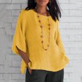thumbnail image 1 of Blouses Grande Taille pour Femmes T-Shirts Liquidation Manches Courtes Col Rond Coton Ample Blouse, 1 of 6