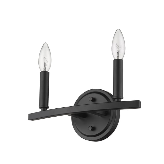 homeroots lighting 398438 Sawyer 2-Light Matte Black Vanity